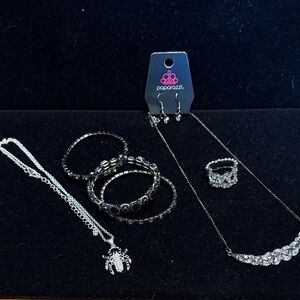 Paparazzi Elegant Silver and Black Earrings